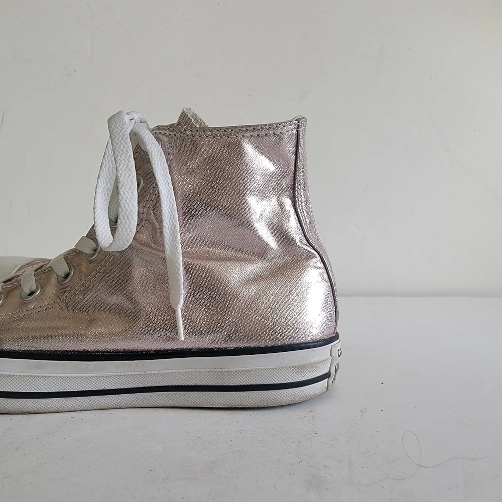 Converse Pink Rose Quartz Metallic Hi Tops Size 9 40 Streetwear Sneakers - Picture 10 of 16